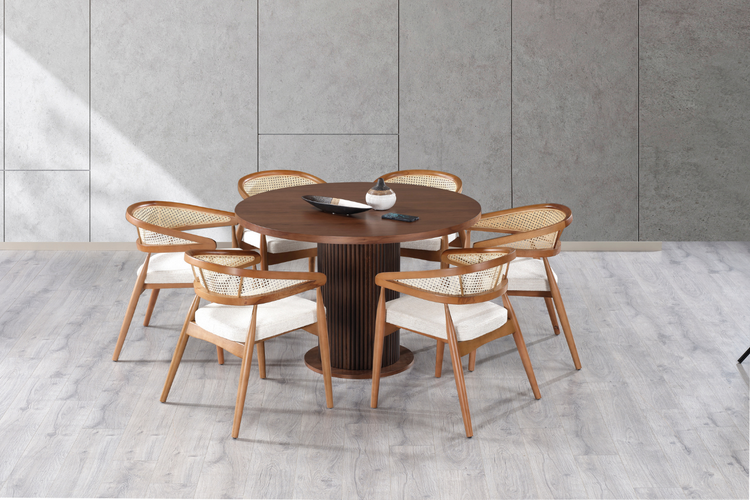 Aqua Runder Tisch NUSSBAUM