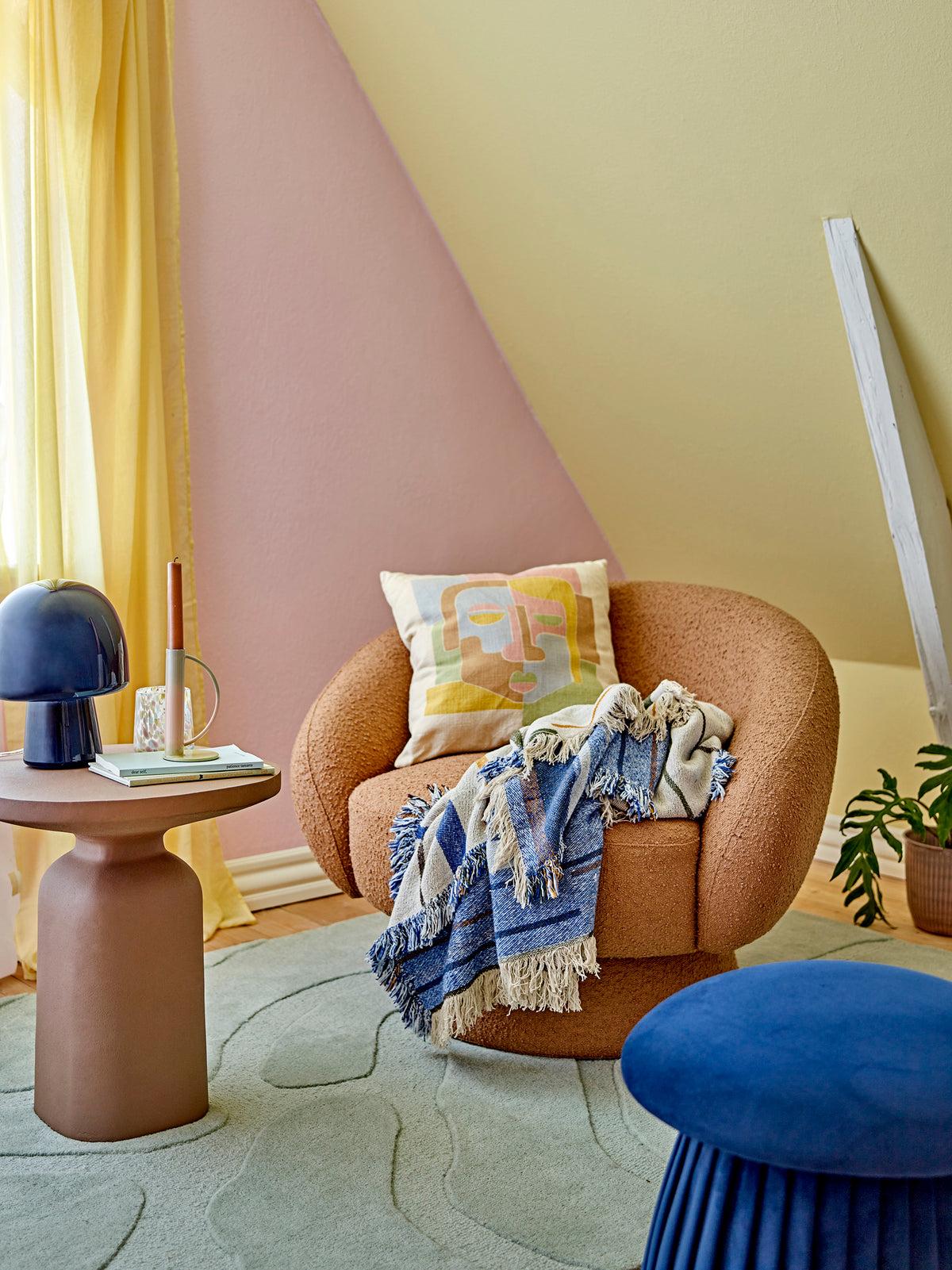 Toscana Decke – Blau, Recycelte Baumwolle