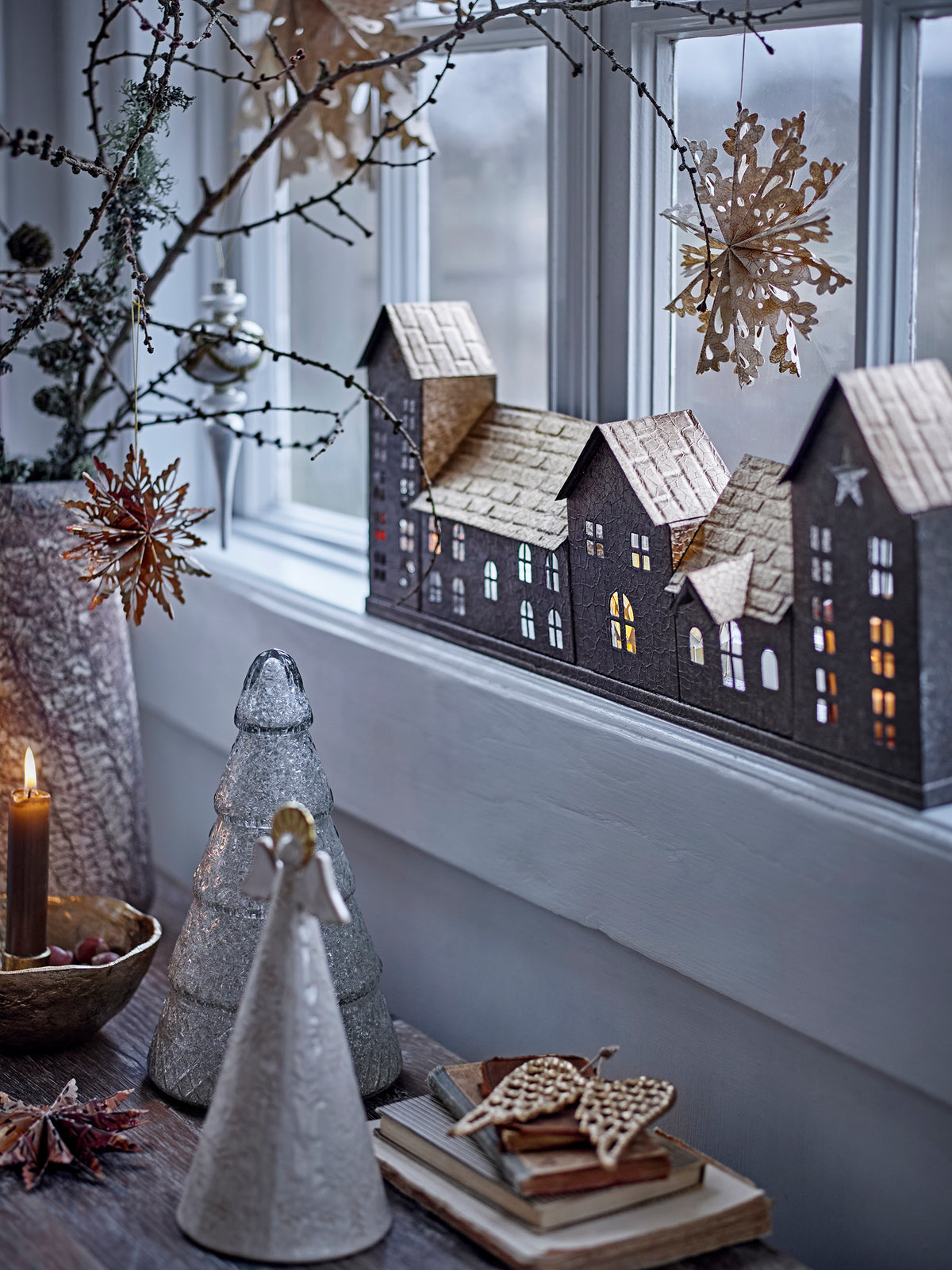 Emilius Deko-Baum – Weiss, Recyceltes Glas
