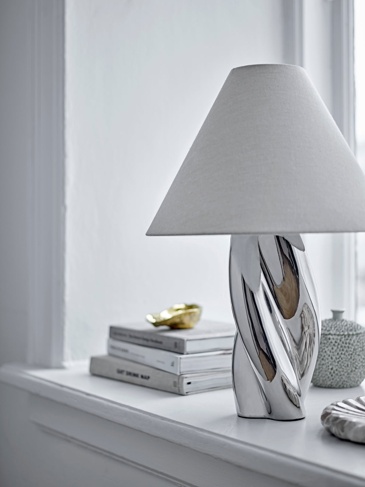 Silva Tischlampe – Silber, Steingut