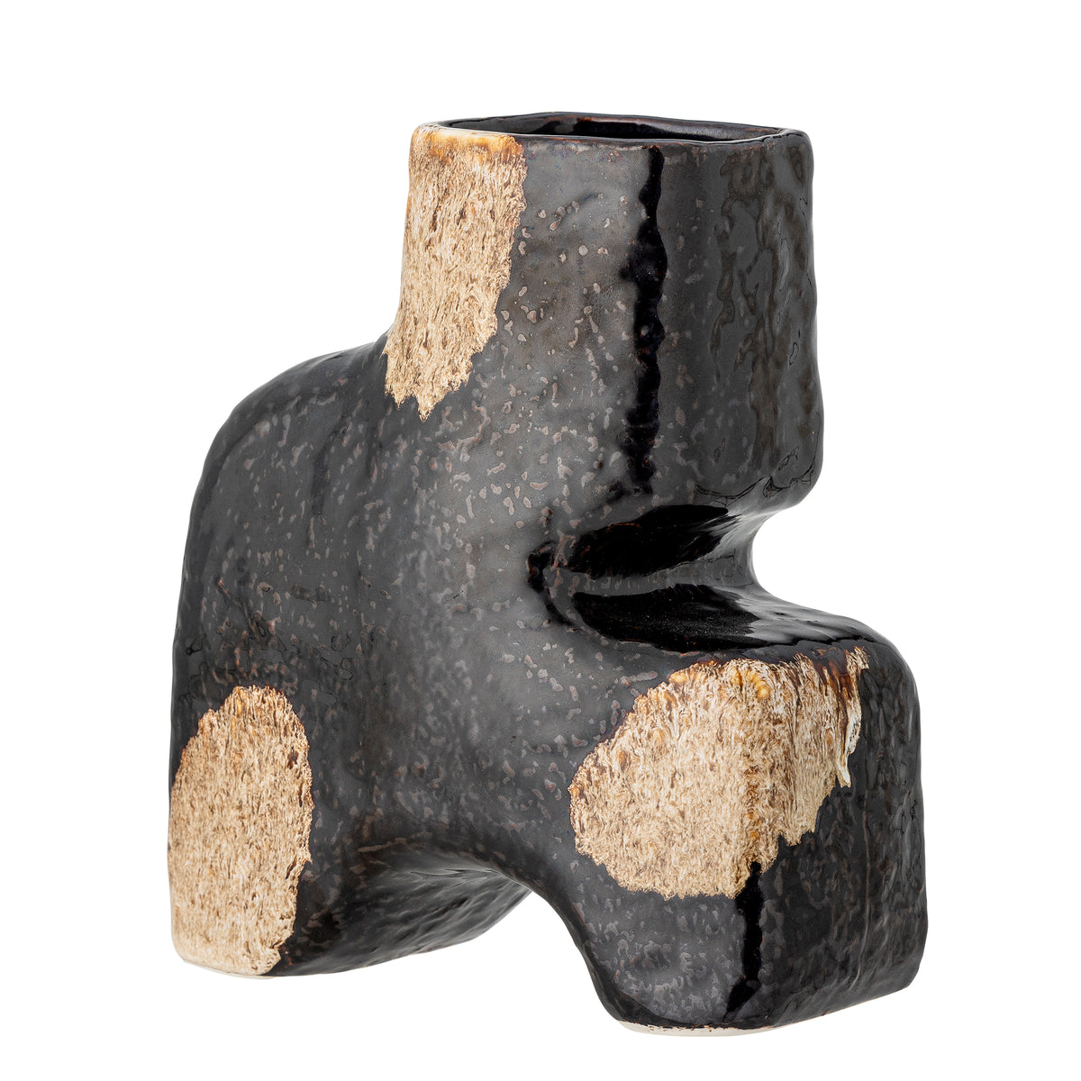 Ollia Vase – Schwarz, Steingut Default Title