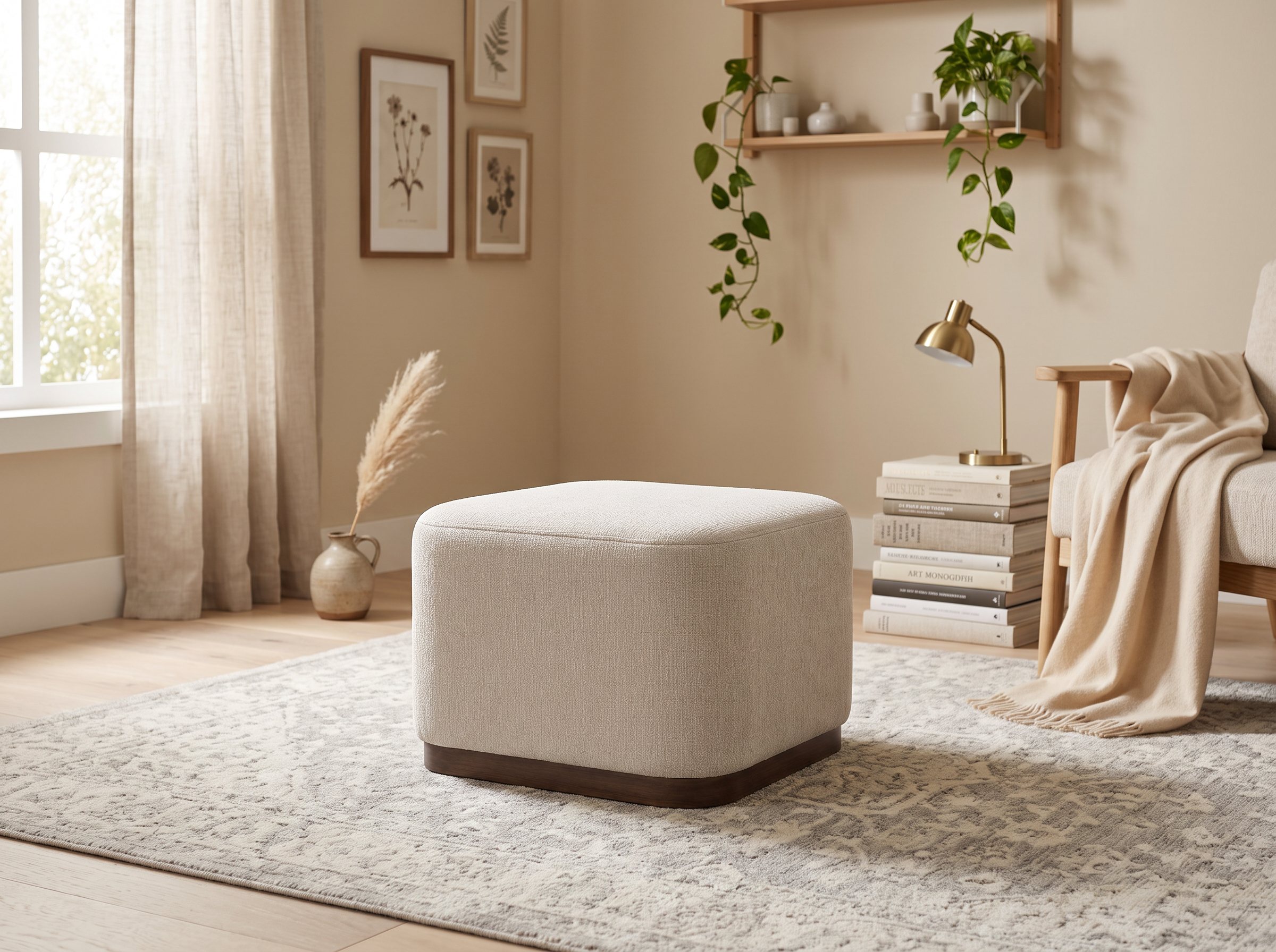 Estiva Quadrat-Pouf Beige