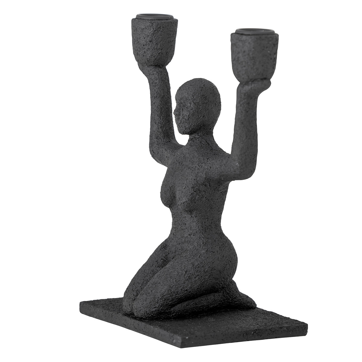 Lucie Kerzenhalter – Schwarz, Polyresin