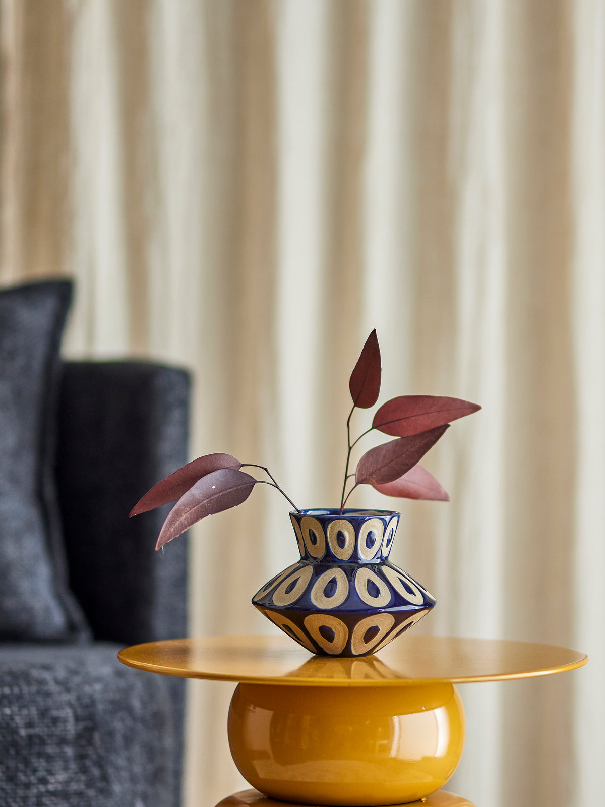 Bashir Vase – Blau, Steingut