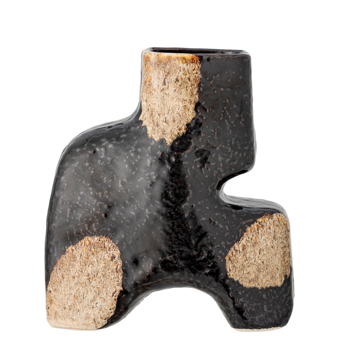 Ollia Vase – Schwarz, Steingut