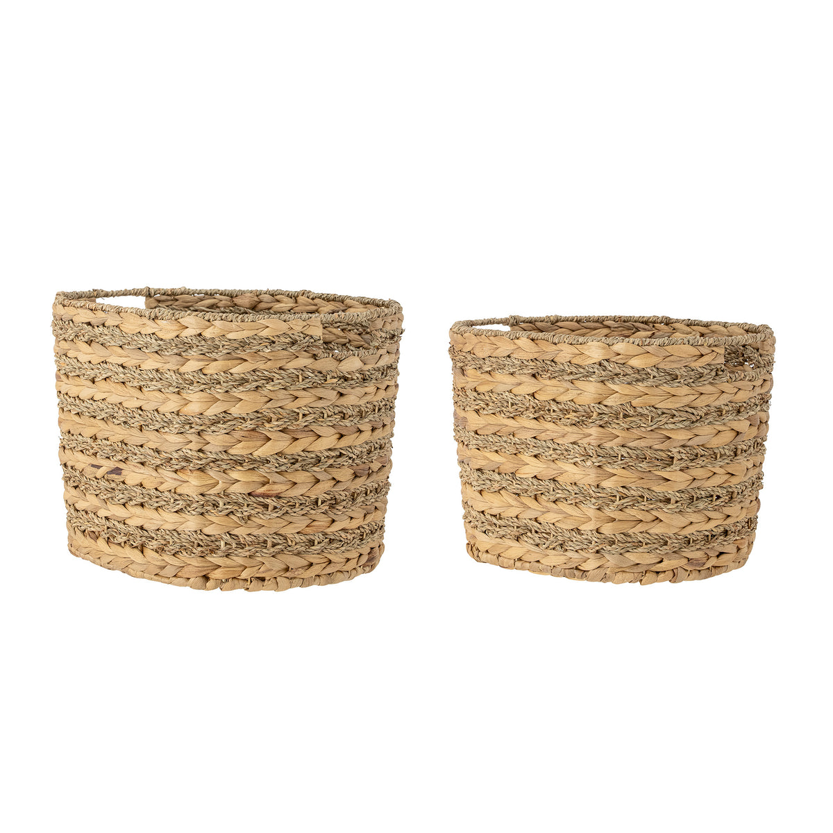 Indra Korb – Natur, Wasserhyazinthe L 39 × H 29 × B 31 L 43 × H 31 × B 35 cm, 2er-Set