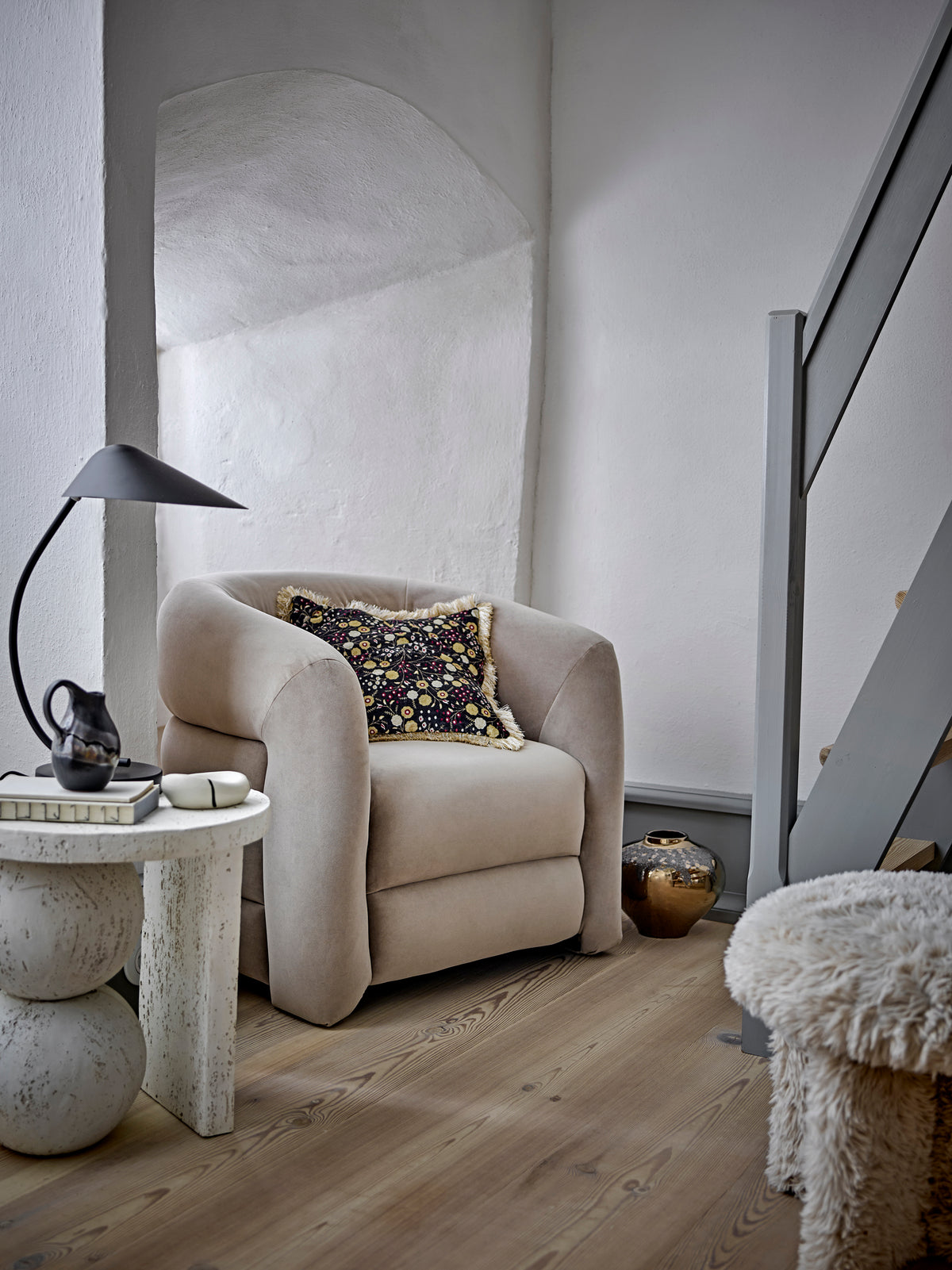 Joel Loungesessel – Grau, Polyester