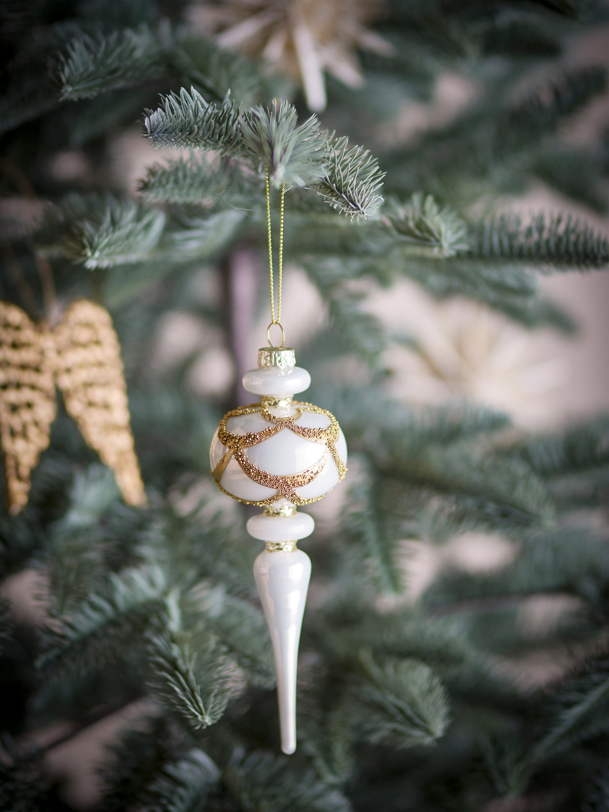 Hisar Weihnachtsanhänger – Weiss, Glas