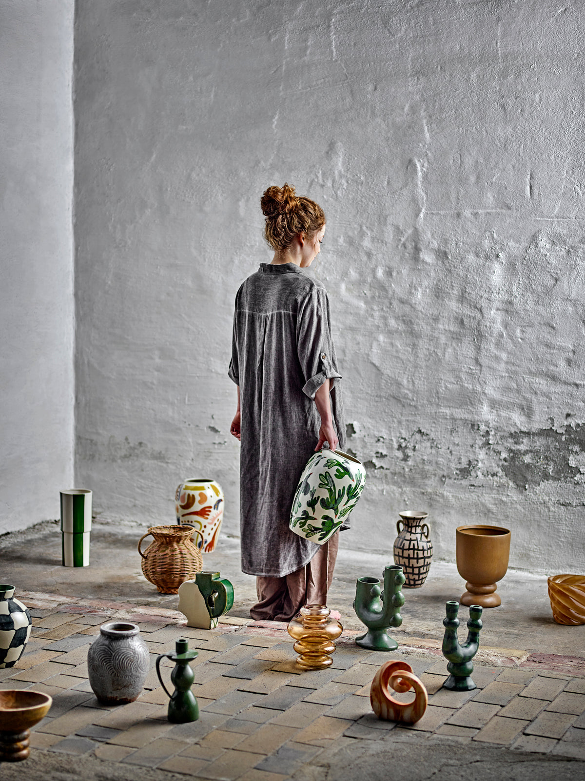 Tanu Vase – Grün, Steingut