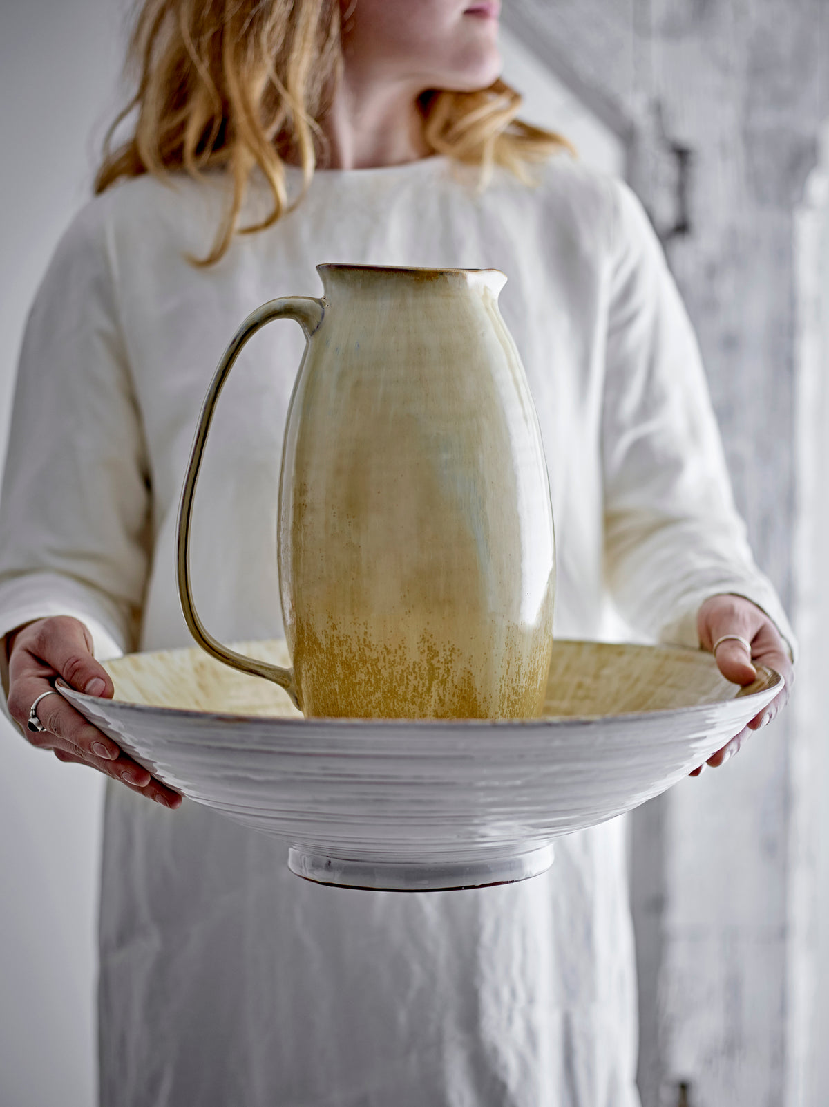 Saskia Deko-Vase – Natur, Steingut