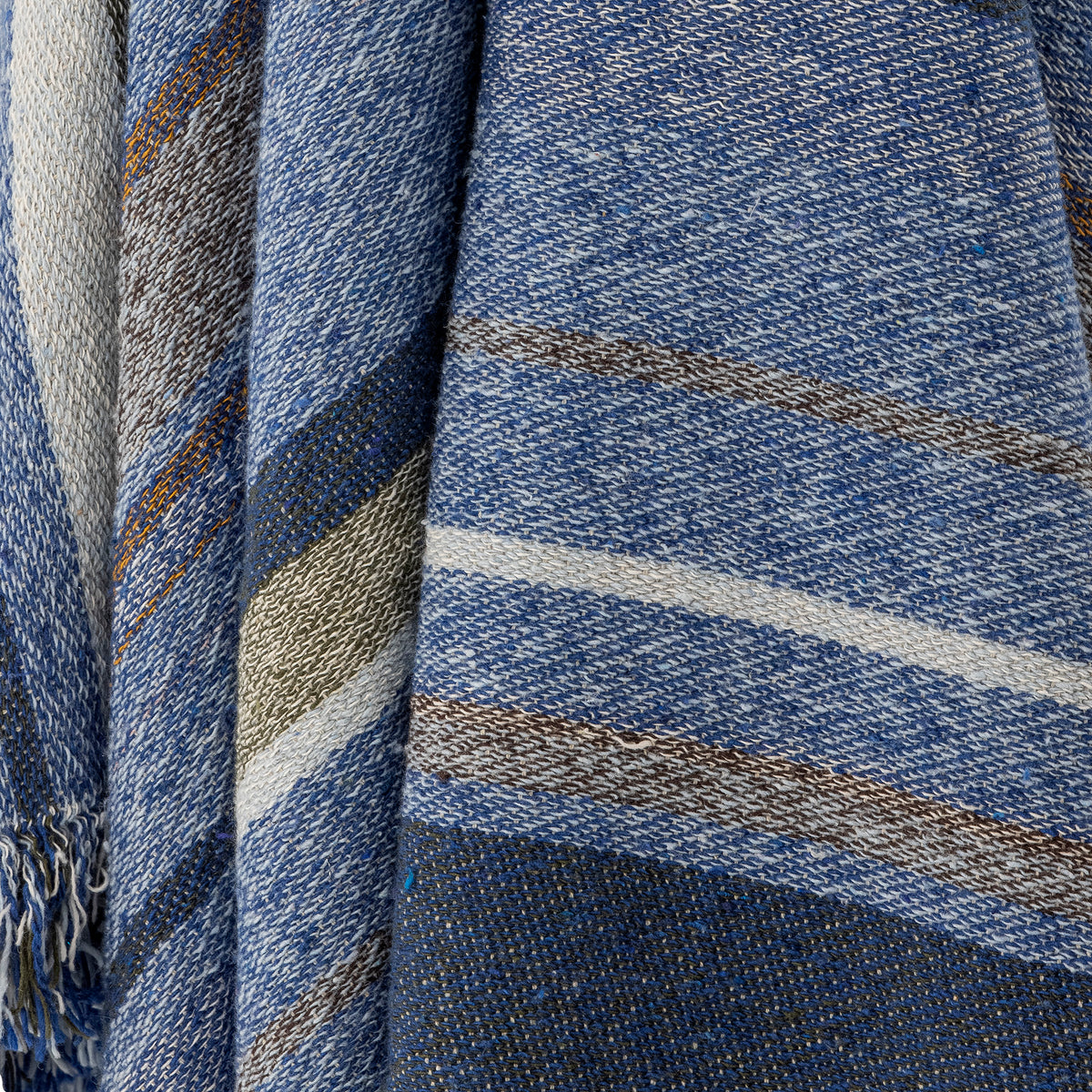 Toscana Decke – Blau, Recycelte Baumwolle