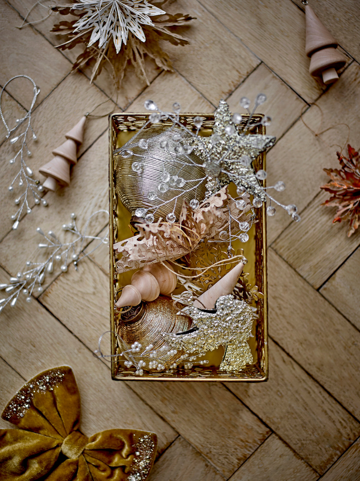 Nitin Weihnachtsanhänger – Gold, Glas