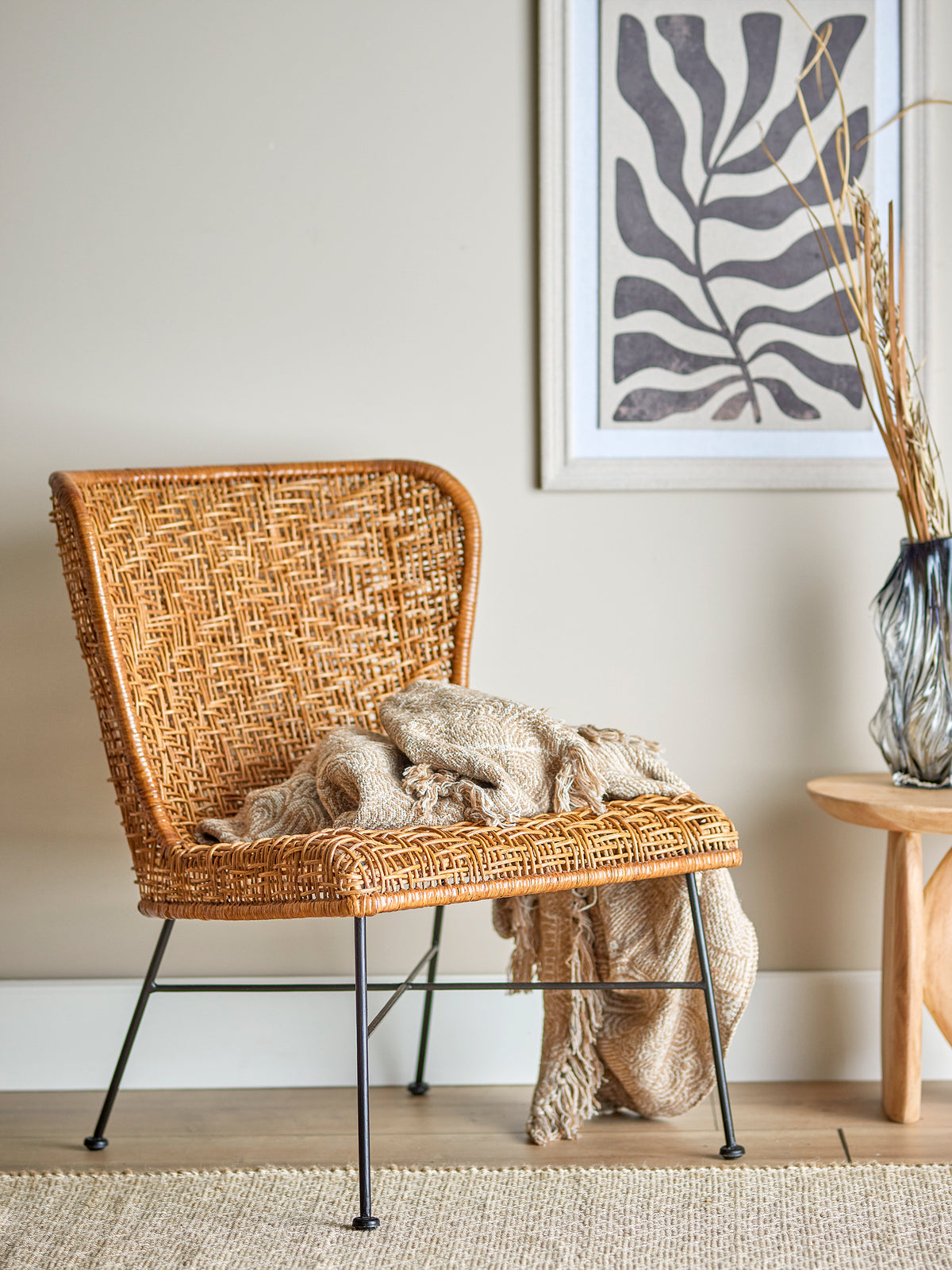 Somme Loungesessel – Natur, Rattan
