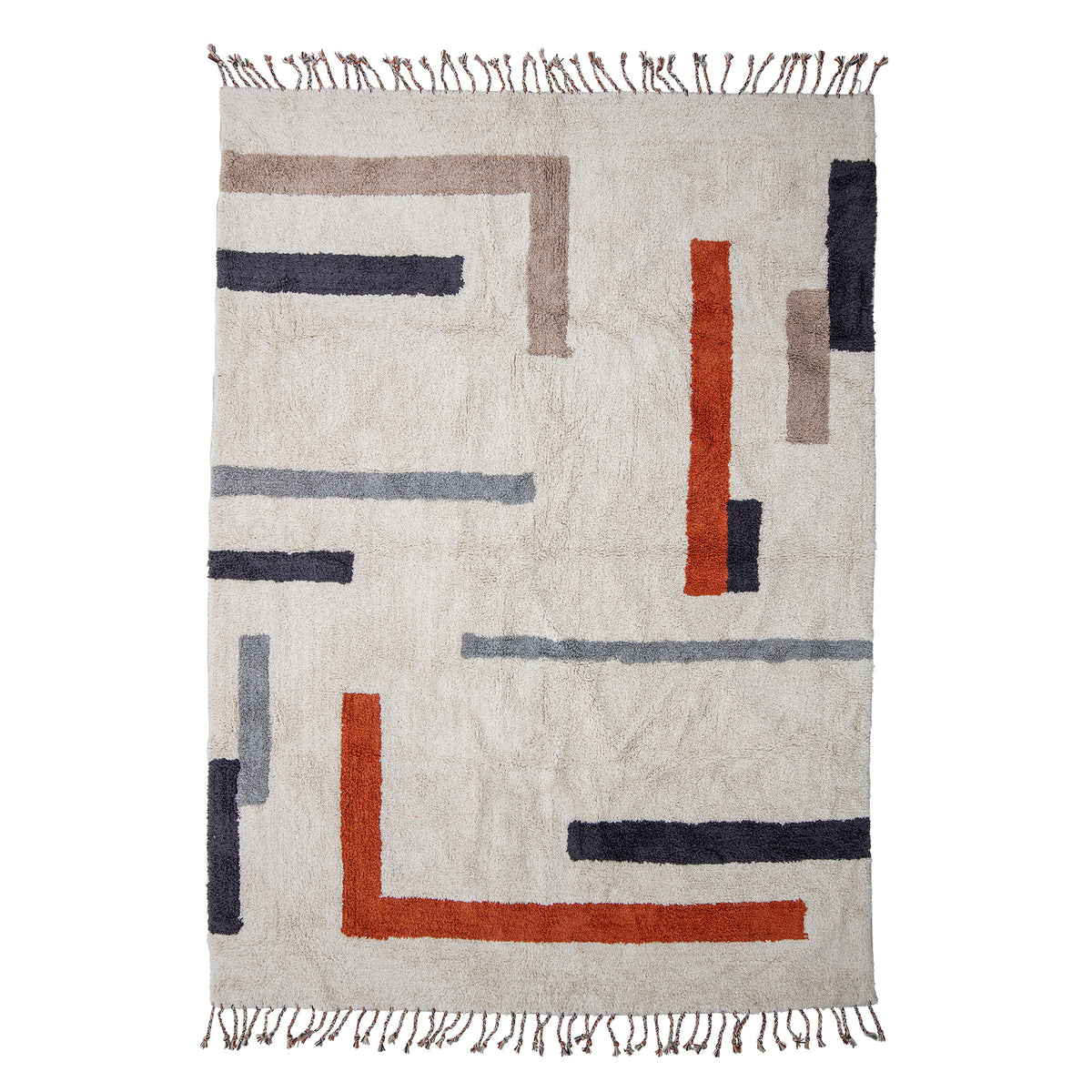 Jue Teppich – Bunt, Baumwolle