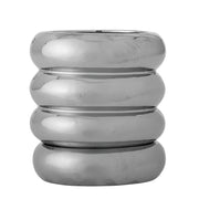 Shine Blumentopf mit Untersetzer – Silber, Steingut Default Title