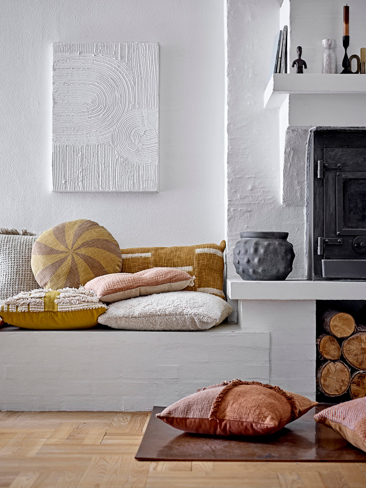 Embla Vase – Weiss, Steingut