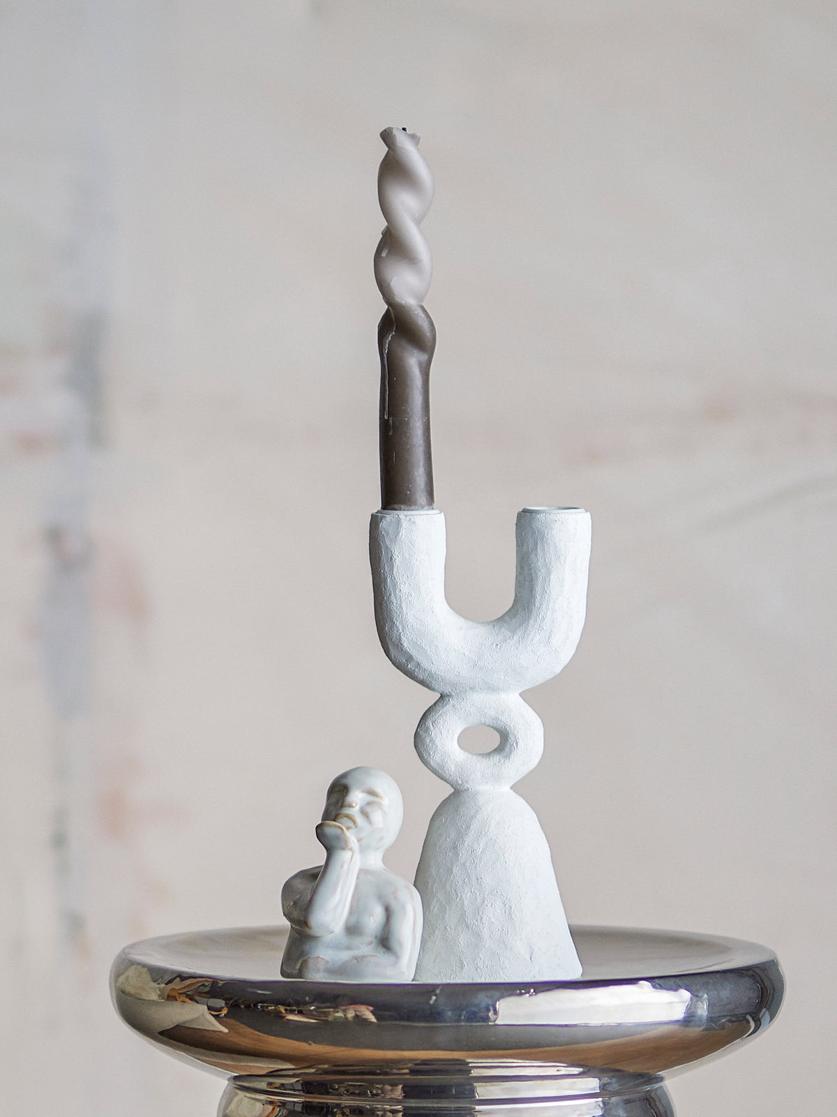 Syra Kerzenhalter – Weiss, Polyresin